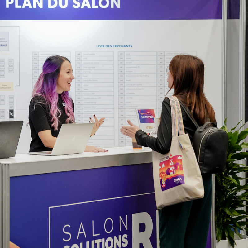 Vue du Salon Solutions RH 2023 au Palais des congrès de Montréal, organisé par Kumpanni